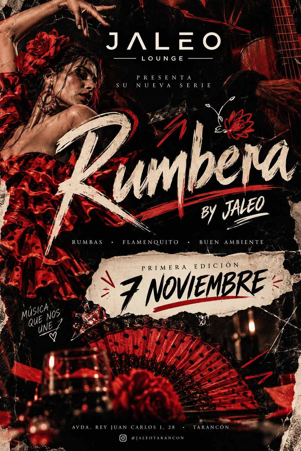 Cartel de Rumbera by Jaleo: primera edición el 7 de noviembre, con rumbas, flamenquito y buen ambiente en Jaleo Lounge